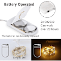 Miniatyrbillede 2 af 5: XJ-12-pak lyskæder, 20 LED-lamper kobbertrådslamper batteridrevne, 2 m mikrolyskæder til DIY-festdekoration camping, varm hvid