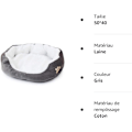 Miniatyrbillede 2 af 5: XJ-Kæledyrsseng til katte og små mellemstore hunde Kurv med pude Rund eller oval doughnut-form Nesting Kæledyrsseng, Grå, 50 * 40, B