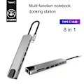 Pikkukuva 4 / 5: XJ-Usb C Hub 8-in-1 Multiport Type C -sovitin 4K-portilla, Ethernet 1000mbps Rj45 -portilla, Usb-c-virransyötöllä