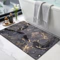 Diatomit bademåtte, skridsikker gummibagside, superabsorberende hurtigtørrende, vaskbar badeværelsesbruser måtte, mørkegrå, 60 x 90 cm
