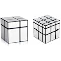 Miniatyrbilde 1 av 5: Magisk Kube 2x2x2 3x3x3 Puslespill Kube Speilblokk Pakke Uregelmessig Speedcube Ujevn 3D Puslespill Kube Leker Sølv (2-Pakning)