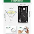 Miniatyrbilde 2 av 5: GU5.3 LED-pære, kaldhvit 6000K, MR16 LED AC DC12V 3W tilsvarende 30W halogen, ikke-dimbar LED-spotlight, 10-pakning [Energiklasse F]