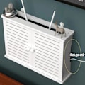Miniatyrbild 3 av 5: XJ-Trådlösa Wifi Router Förvaringslådor Trälåda Kabel Ström Plus Tråd Fäste Väggmonterad Kopplingsplint
