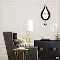 Miniatyrbild 5 av 5: XJ-Vattendroppe Swing Väggklocka Modern Design Vardagsrum Väggklocka Svart och Vitt