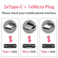 Pikkukuva 3 / 5: Monikäyttöinen USB C -jakajakaapeli, USB A kaksois-Type-C + Micro USB -liitännällä