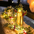 Miniatyrbillede 1 af 3: XJ-Lysstreng Julelysstreng LED Røde Bær Lysstreng LED Guirlande Lysstreng Juledekoration til Hjemmet (YJD)
