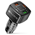 Miniatyrbilde 1 av 5: XJ-Billader 4 USB Superrask 38W PD Quick Charge 3.0