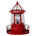 Miniatyrbild 1 av 5: LED-soldriven fyr, 360 graders roterande utomhusbelysning A Röd