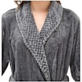 Miniatyrbilde 5 av 5: Dame Lang Morgenkåpe Dame Mikrofiber Vinter Varm Fluffy Morgenkåpe Badstu Kåpe Nattøy Julegave - Grå M