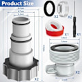 Miniatyrbillede 2 af 4: Pool Slange Adapter 32 38, Erstatningsslangeadapter, Pool Adapter, Pool Slange Adapter Pool Tilbehør Pumpe, Konnektor til Intex Pumpe Pool Slange Ø 32 38 mm