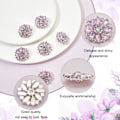 Miniatyrbilde 3 av 5: XJ-10 stk 28 mm Blomst Rhinestone Shank Knapper Krystall Sy På Knapper med 1 Hull og Flat Bakside, Rhinestone Snøfnugg Metallknapper