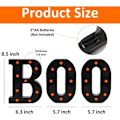 Miniatyrbilde 2 av 4: Halloween-dekorasjoner - 3 LED-lysende bokstaver «BOO» - Halloween-dekorasjon for kjøkkenbord, peis, innendørsfest