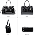 Miniatyrbillede 4 af 5: XJ-Små Håndtasker til Kvinder, Dame Crossbody Tasker, Vandtæt PU-Læder Skuldertaske, Laklæder Taske, Party Clutch Tasker, Sort