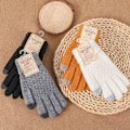 Miniatyrbilde 3 av 5: Vinter Touch-Hansker Dame Herre Varme Stretch Strikkede Vanter Imitasjon Black