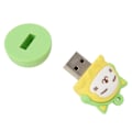 Miniatyrbillede 3 af 5: XJ-Tegneserie USB-nøgle PVC USB2.0 Kattemønster Plug and Play Stødsikker U-Disk til Telefon Laptop Gul Grøn 16g