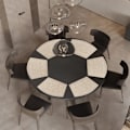 Miniatyrbild 2 av 5: XJ-Set med 4 tvättbara PVC offset-bordsunderlägg för runt bord, linnegul