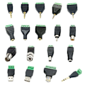 Miniatyrbillede 2 af 5: Engros 1 stk. CCTV BNC-stik DC-strømstik 2,5 mm 3,5 mm han hun Audio Video Balun System Sikkerhedsadapter Coax CAT5 RJ45 USB-stik
