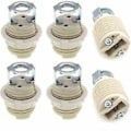 Miniatyrbild 1 av 5: 6-pack G9 lamphållare med fäste, keramisk gängad G9 halogenbas [DB]