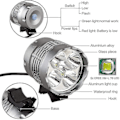 Miniatyrbild 2 av 5: Cykellampor, 6000 Lumen 5 LED Cykellampa, Vattentät Mountainbike Framlampa Med Uppladdningsbart Batteripaket, 3 Lägen Cykel [DB]