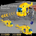 Miniatyrbillede 3 af 5: Redningshelikopter Legetøj med Lys og Lyd Push and Go Biler Pædagogisk Legetøj