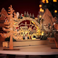 Miniatyrbilde 1 av 4: Julelandsbyhus, 39 26 7 LED Julehus Jule-skogscene Tre Julelandsby for vindusdekorasjoner i kjøpesentre