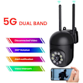 Miniatyrbild 1 av 4: IP WiFi 2.4 + 5G Utomhuskamera HD 1080P x4 Zoom Människospårning Färg Mörkerseende