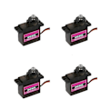 Pikkukuva 1 / 5: 4kpl Mg90s Mikro Metallivaihde 9g Servo Rc Lentokoneeseen Helikopteriin Autoon 360