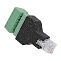 Miniatyrbillede 4 af 5: 1. Ethernet Rj12 6p6c han til 6-benet skrueterminaladapterstik