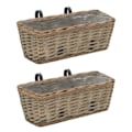 Miniatyrbillede 1 af 5: vidaXL Altanblomsterkasse 2 stk. Rattan kurv med PE-foring 40 cm