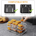 Miniatyrbild 5 av 5: XJ Air Fryer Rack för Ninja Dual Air Fryer 304 Rostfritt Stål Flerlagers Dehydrator Rack Toast Rack (YJD)