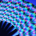 Miniatyrbild 5 av 5: UV Glow Rave Fläkt Gradient Färgstark Reflekterande Vikbar Fläkt Bambu Vik Clack Handfläkt För Män Kvinnor Dansfest Fläkt