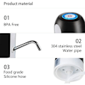 Pikkukuva 4 / 4: Gallonan vesipumppu, 5 gallonan vesipullopumppu, USB-ladattava automaattinen juomavesipumppu, kannettava sähköinen vesiannostelija, vesipullon kytkin