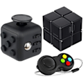 Miniatyrbilde 1 av 5: 3-delt Fidget Leketøysett for Ultimat Stresslindring, Infinity Cube og Kontroller - Perfekt Kontorgave for Barn