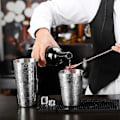 Miniatyrbillede 2 af 5: Cocktail Shaker Sæt i Rustfrit Stål Boston Shaker Bartender Barværktøj, Sølv