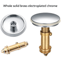 Miniatyrbild 3 av 5: XJ-Universal Pop Up-Bottenventil 38mm, Krom Pop Up Click Clack Avloppsplugg För Kök Badrum