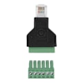 Miniatyrbillede 3 af 5: 1. Ethernet Rj12 6p6c han til 6-benet skrueterminaladapterstik