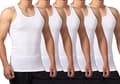 5-pakning herre tanktopper 100 % bomull undertrøyer (hvit*5)-XL