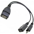 Pikkukuva 1 / 5: Mini Micro USB OTG -sovitin, virranjakaja Y-kaapelilla Micro 5-nastainen uros/naaras, puhelintarvike