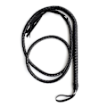 Pikkukuva 1 / 3: 1,9 m nahkainen ja mokkanahkainen bullwhip punotulla hännällä ratsastukseen (musta)BY