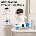 Miniatyrbilde 5 av 5: Galaxy Rocket Astronaut Projeksjonslampe med 12+1 Utskiftbare Filmer, 360° Roterende Linse - Perfekt for Stue, Soverom, Spilleområde - USB