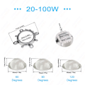 Miniatyrbilde 1 av 5: 60 90 120 Grader LED Linse Optisk Glass 44mm 50mm 57mm + Reflektor Kollimator + Feste Brakett For 10W 20W 30W 50W 100W COB Chip
