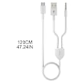 Miniatyrbillede 4 af 5: 2-i-1 Type-C Bilstereo Kabel 1 Delt 2 Type C til USB A 3.5mm Aux Kabel