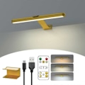 Miniatyrbilde 1 av 5: Trådløs Bildelampe Oppladbar med Fjernkontroll, 300LM Kunst Batteri Display Lampe, 3 Moduser Magnetisk Vegglampe
