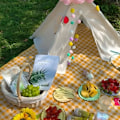 Miniatyrbillede 4 af 4: XJ-Vandtæt picnic tæppe, sammenfoldeligt, gulternet, strandtæppe, udendørs tæppe, håndtaske, egnet til parkture, camping