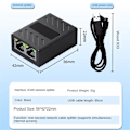 Miniatyrbilde 5 av 5: XJ-1 Til 2 Ethernet Nettverkskabel Nettverk Rj45 Splitter 100m Kobler Koblingsstykke Utvidelsesadapter For Com