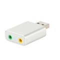 Miniatyrbillede 1 af 3: XJ-7.1-kanals ekstern USB 2.0 til 3,5 mm stereo lydkort mikrofonadapter højttaler (sølv)
