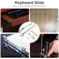 Miniatyrbillede 1 af 5: Skrivebordskeyboard Skuffe Skinne Skrivebord Bakke Glideskinne Justerbar Stål Sidemontering Passer Under Skrivebord Computer Glideskinne