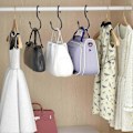 Miniatyrbillede 5 af 5: 12-pak Väskekroge til garderobe, unikt snoet design Taskekroge, store garderobestangskroge til ophængning af tasker, håndtasker, bælter, tørklæder...