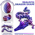 Miniatyrbilde 3 av 5: 3D-printede drageegg med drage inni, hemmelighetsfull leddet krystalldrage, skrivebordsleke, påskegaver og festartikler for barn