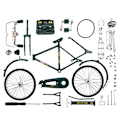 Miniatyrbillede 3 af 5: XJ-Retro cykelmodelkit, miniature metal ornament til kunstsamling, legetøj til børn - Perfekt